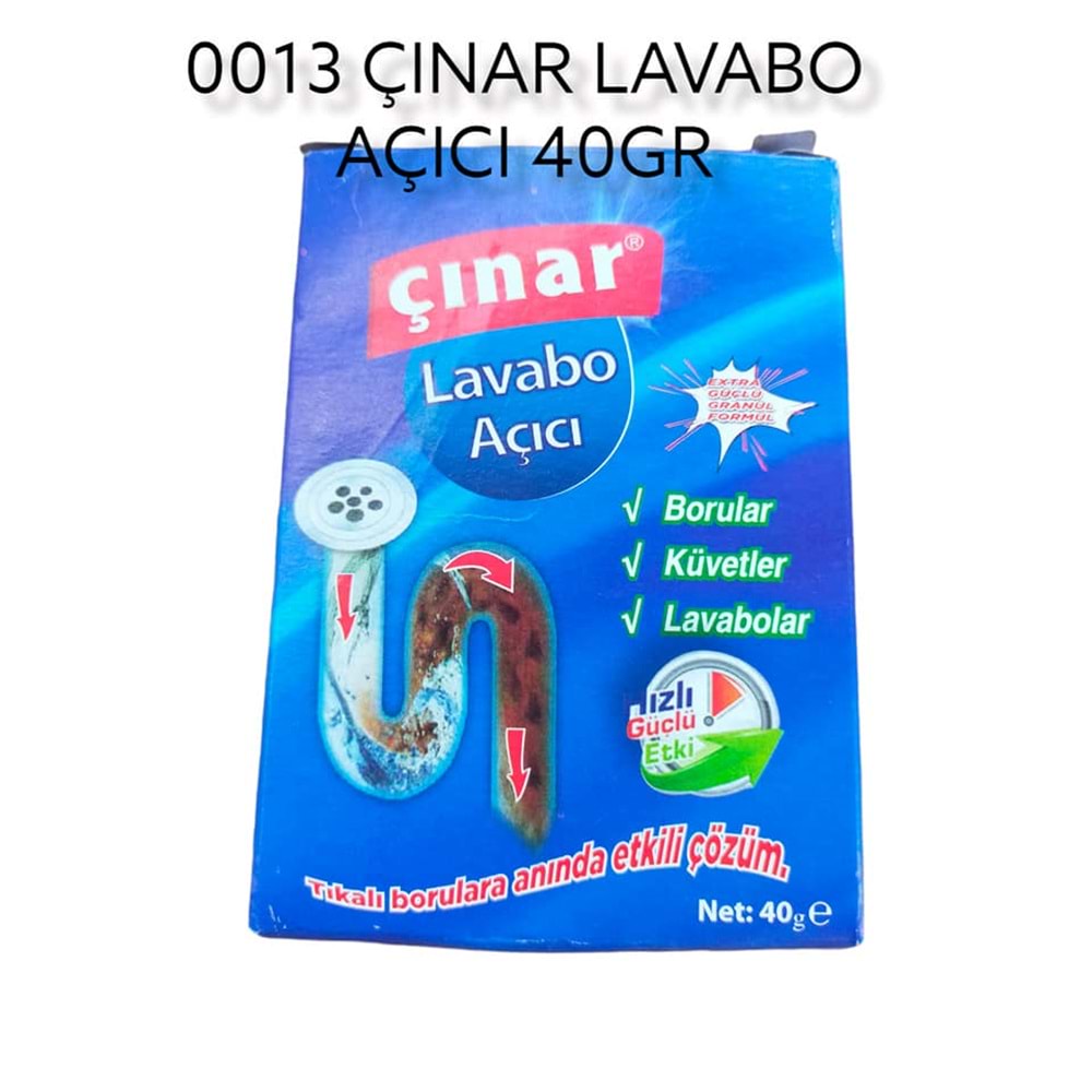 0013 ÇINAR LAVABO AÇ 40gr
