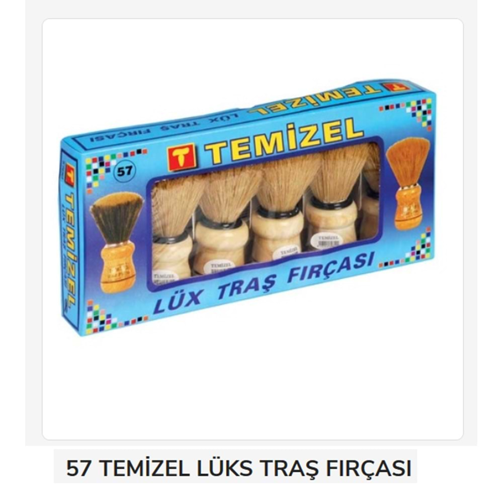 57 Temizel Lüks Traş Fırçası Ahşap Sap