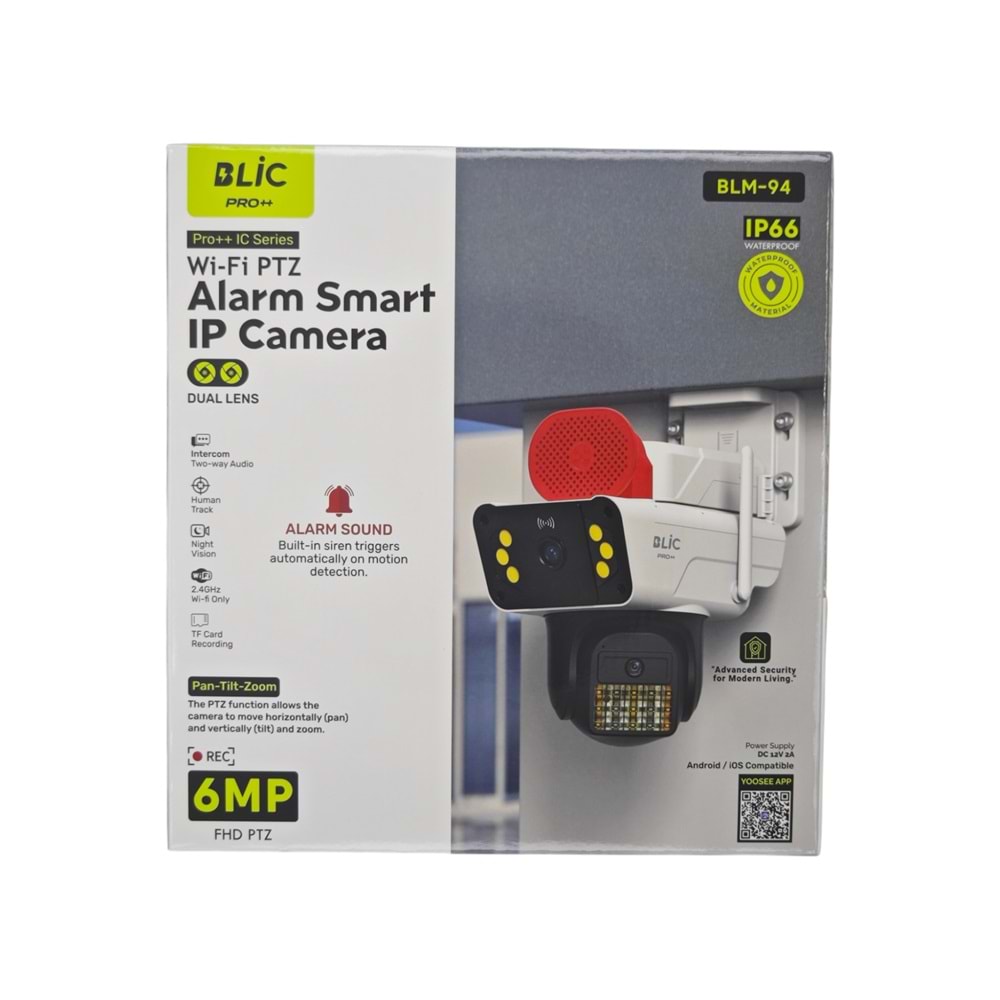 BLM-94 Blic 3+3MP Çift Lens FHD Alarmlı Smart IP Kamera