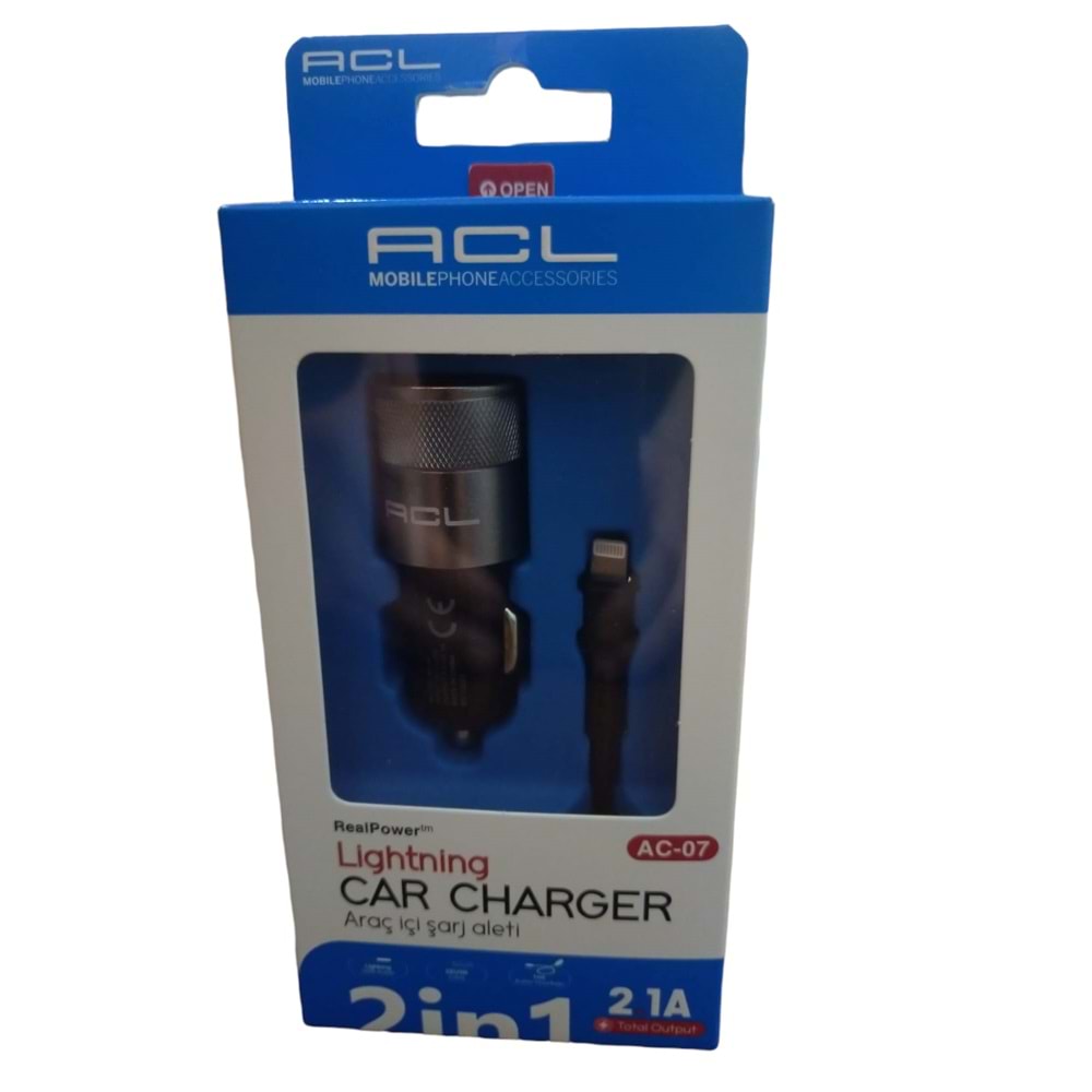 AC-07 ACL USB*2 ARAÇ ŞARJ ALETİ 2.1A - Lightning