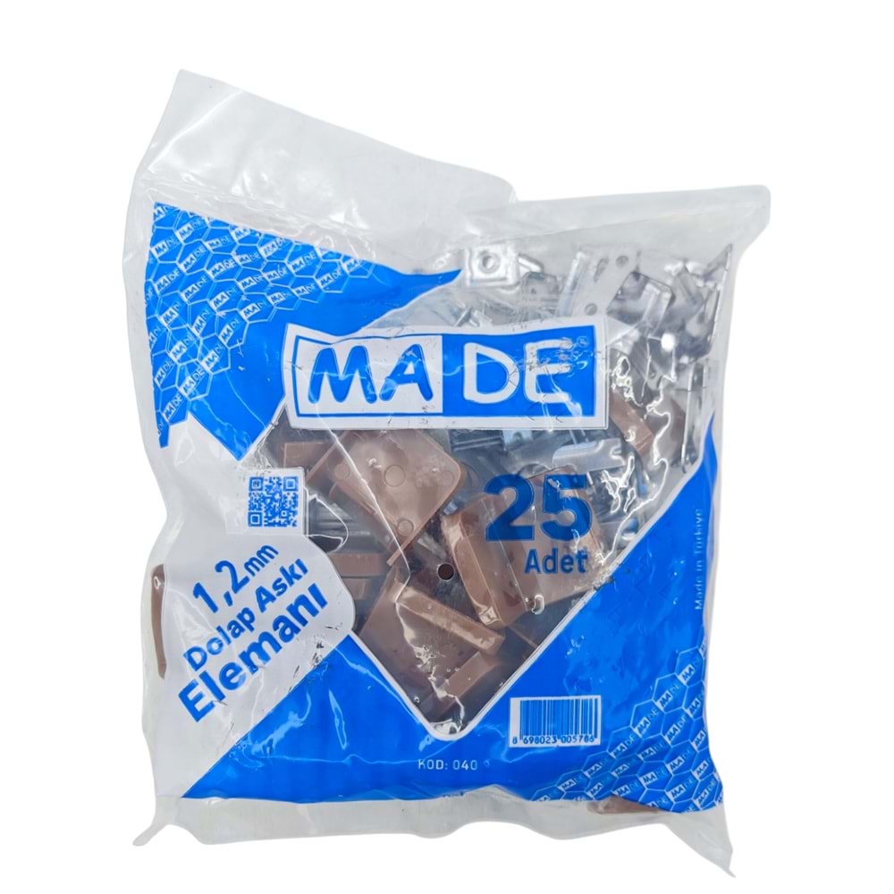 040 Made L Tipi Lüks Dolap Askı Elemanı - Beyaz