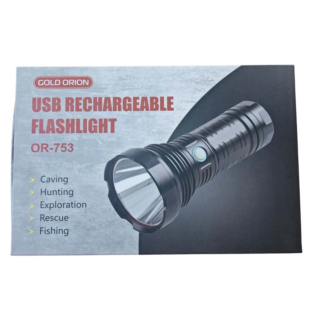 OR-753 Gold Orion USB Şarjlı El Feneri
