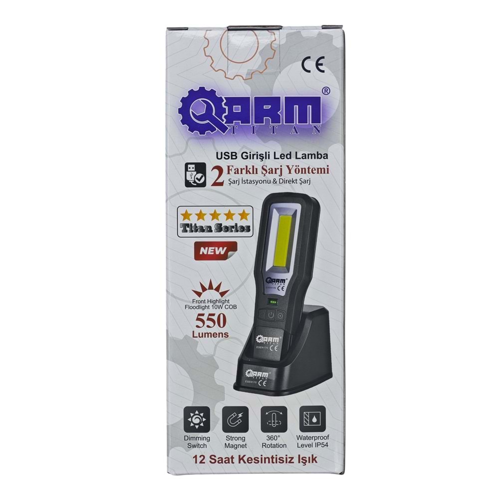 Esen-170 Arm 550 Lümen Şarjlı Led Fener - Miknatıslı