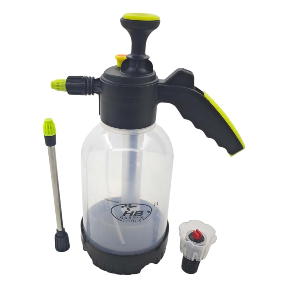 6F-2C HB Çiçek Sulama/İlaçlama Pompası 2lt - ULV Uçlu - Şeffaf