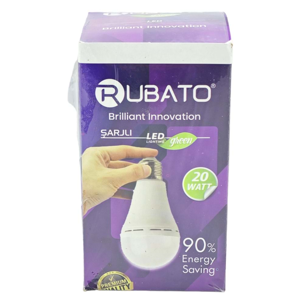 RBT-020 Rubato E27-20W Şarjlı Led Lamba