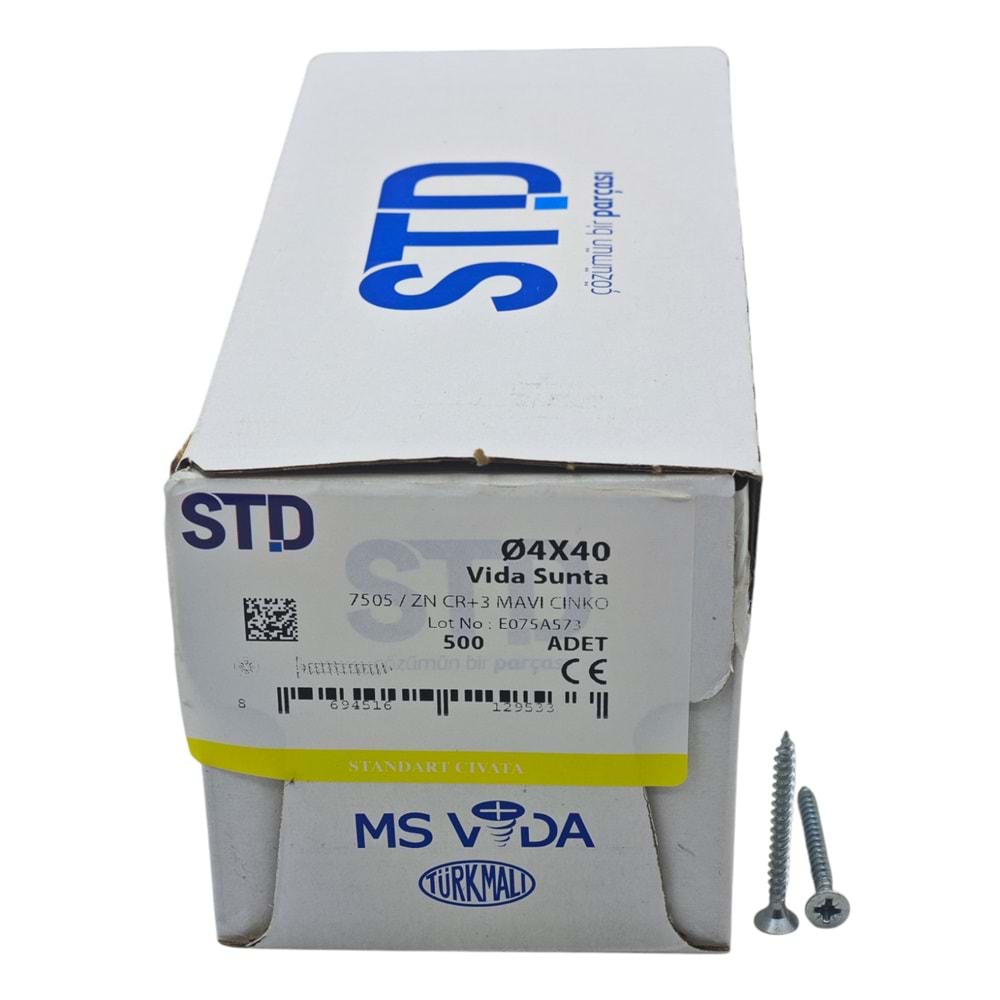 4040 STD 4*40mm Sunta Vıdası 500lü