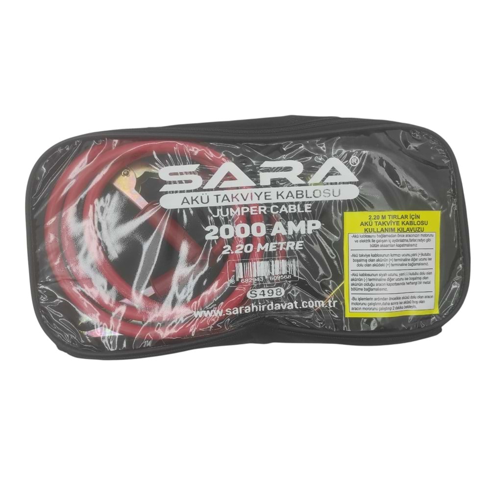 S498 Sara Akü Takviye Kablosu 2000amp