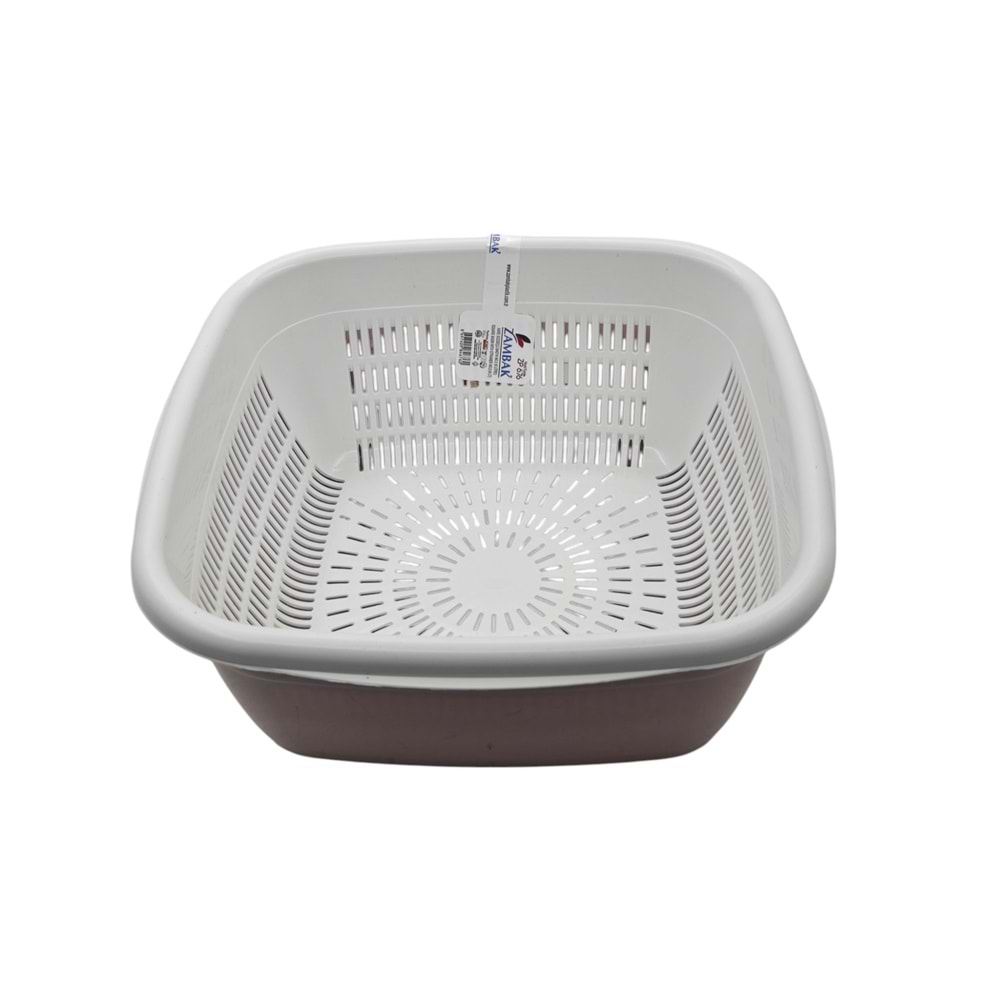 ZP676 Zambak Plastik Kare Süzgeçli Badya 6lt