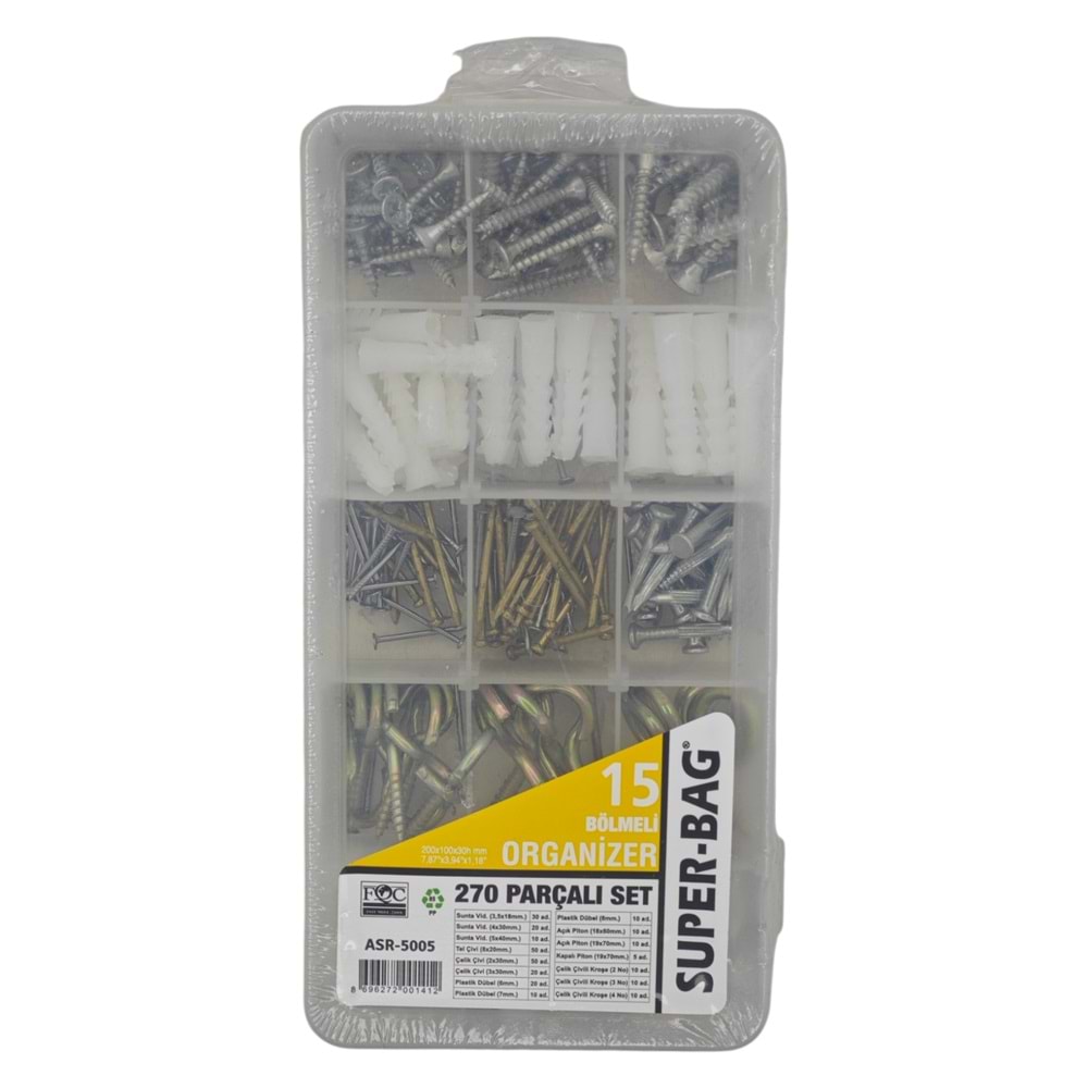 ASR-5005 Super-Bag 270 Parçali Organizer Set