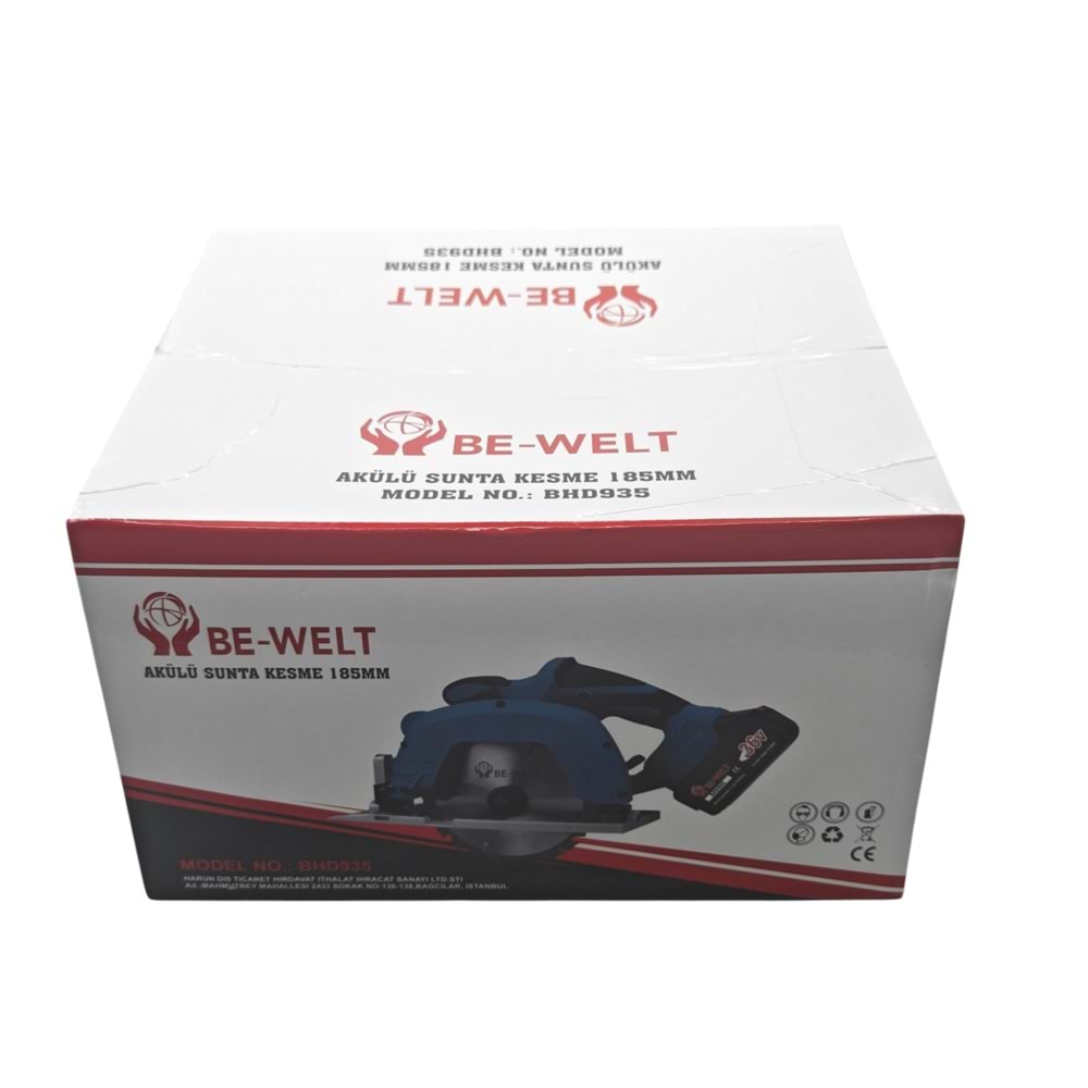 BHD935 Be-Welt 36V Şarlı Sunta Kesme 185mm