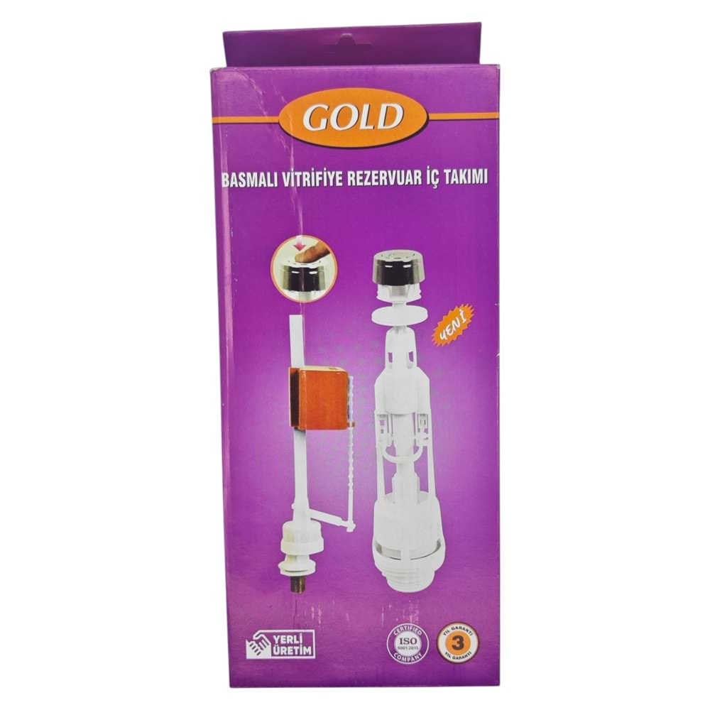 02214 Gold Basmalı Vitrifiye Rezervuar İç Takımı