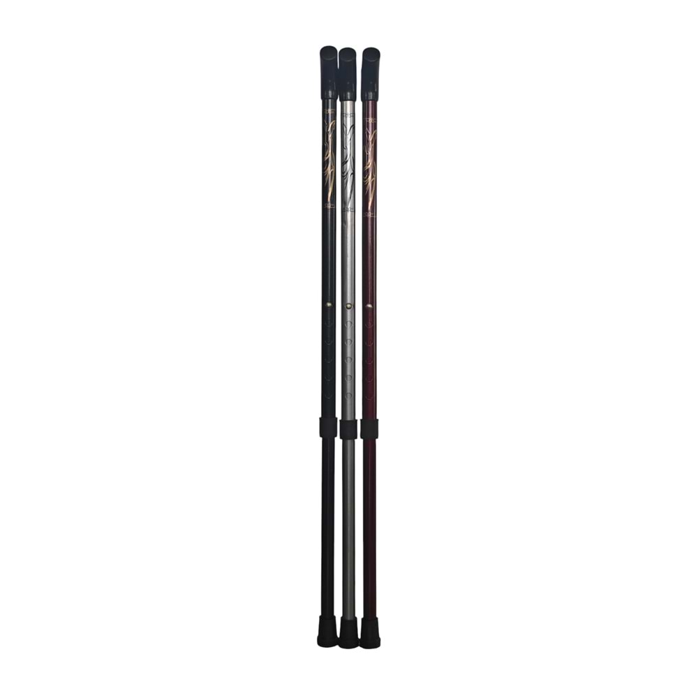 02249 İşlemeli Ayarlı Metal Baston - Renkli