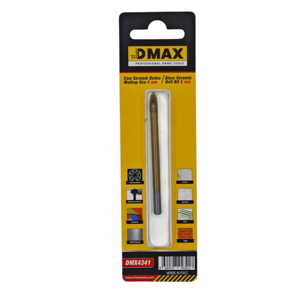 DMX4341 D-Max Cam Seramik Delme Matkap Ucu 6mm