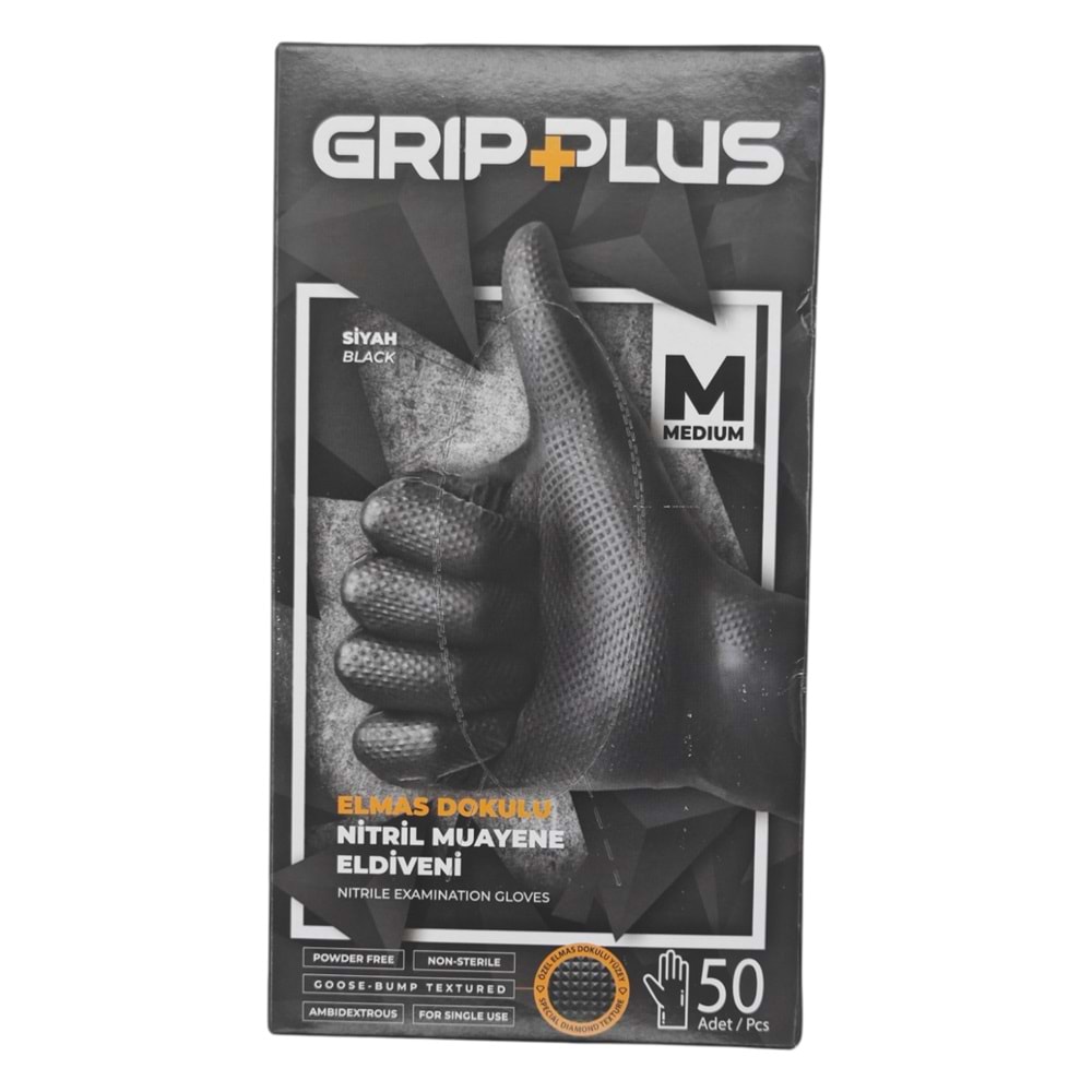 6244 Grip Plus Elmas Dokulu (M) Muayene Eldiveni 50li