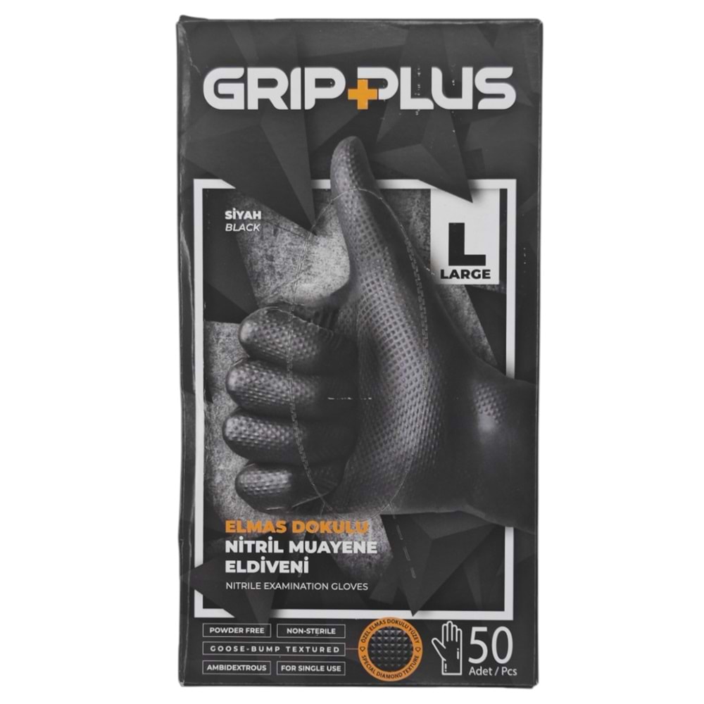 6245 Grip Plus Elmas Dokulu (L) Muayene Eldiveni 50li
