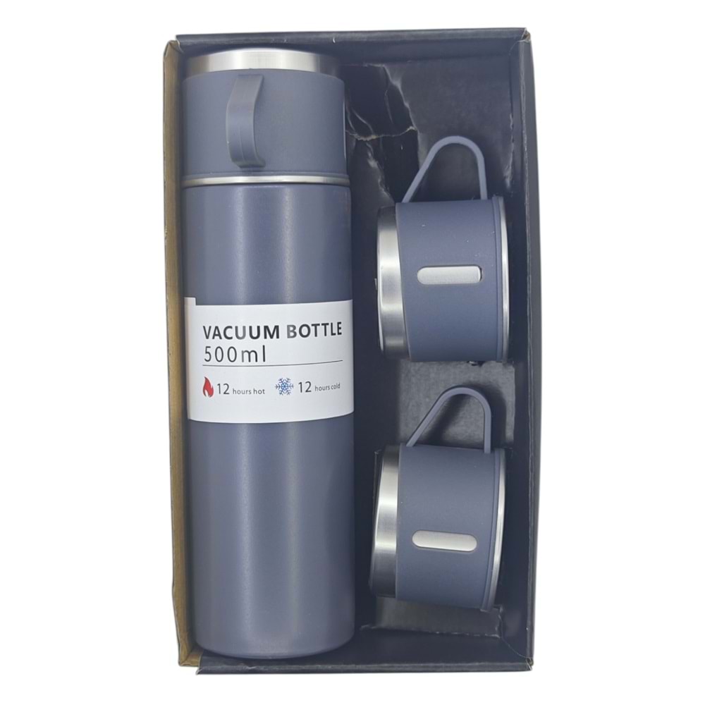 ENF-228 Enfa 3 Bardaklı Vacuum Flask Set Termos 500ml