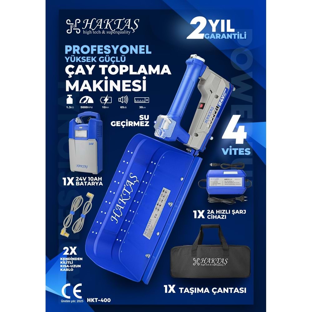 HKT-400 Haktaş Şarjlı Çay Toplama Makinesi