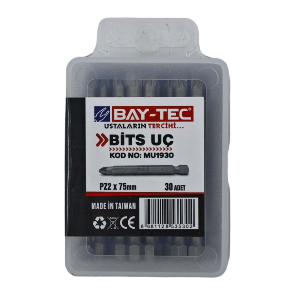 Mu1930 Bay-Tec Kare Pozi Bits Uç Pz 2*75Mm