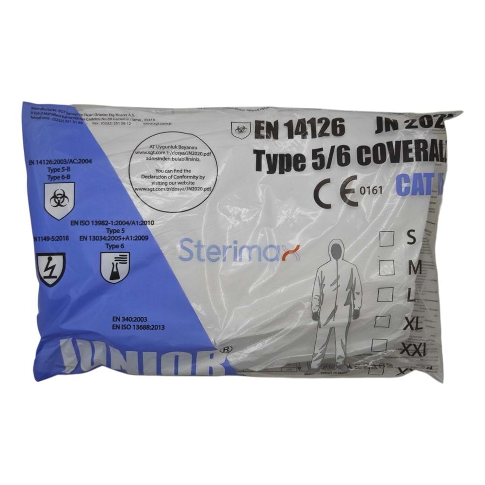 JN 2020 Junior Tek Kullanımlık Koruyucu Tulum - XL