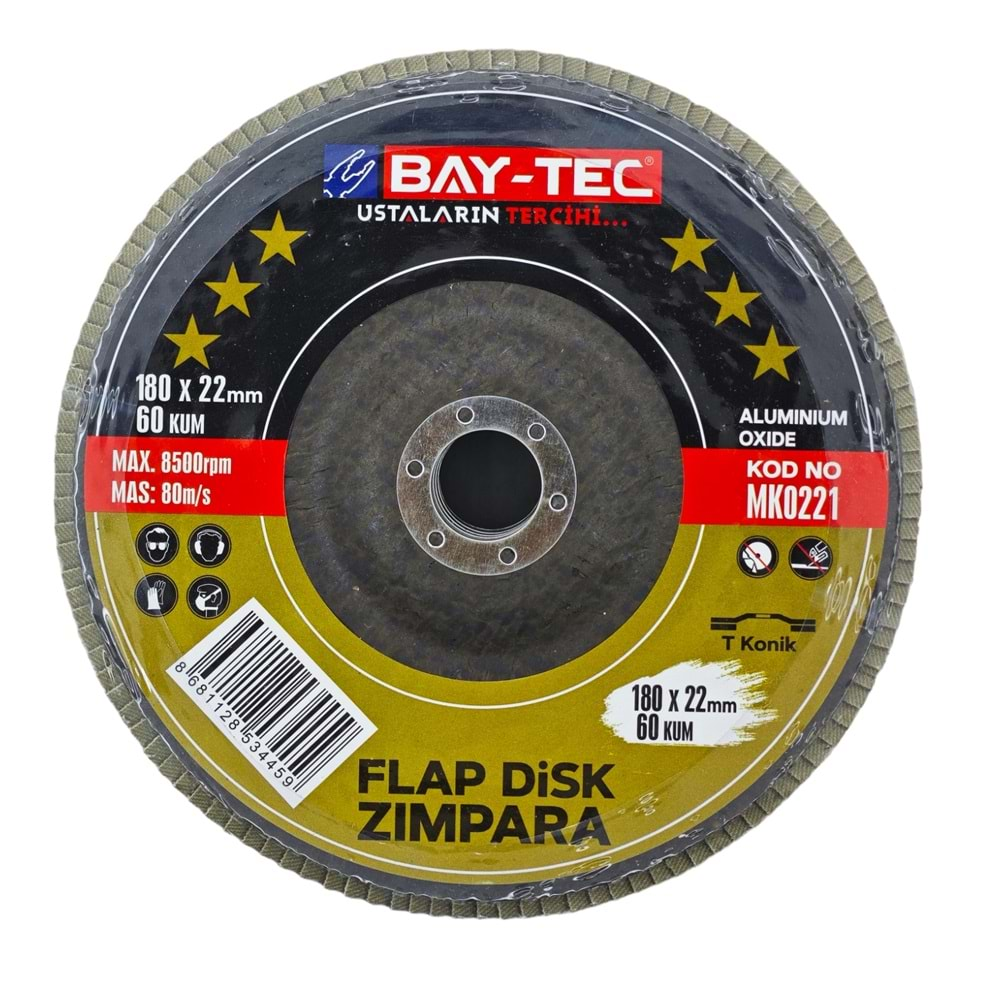 Mk0221 Bay-Tec Flap Disk Zımpara 180*22Mm