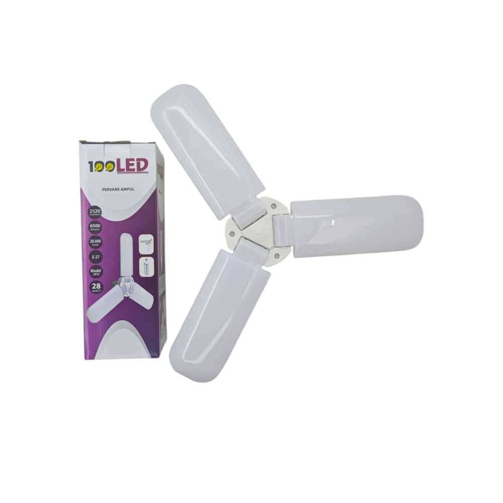 28W 100 Led E27-28W Kanatlı Pervane Ampul