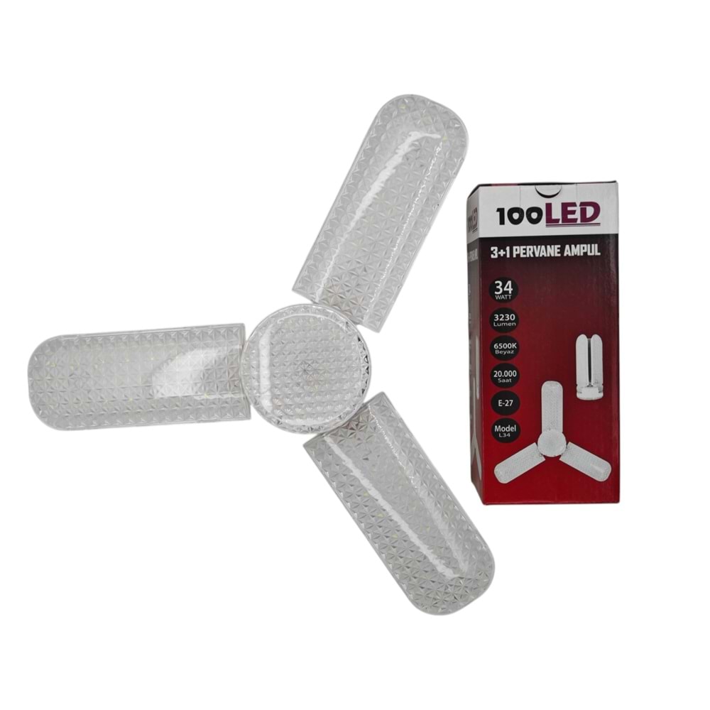 L34 100 Led E27-34W Kanatlı Pervane Ampul
