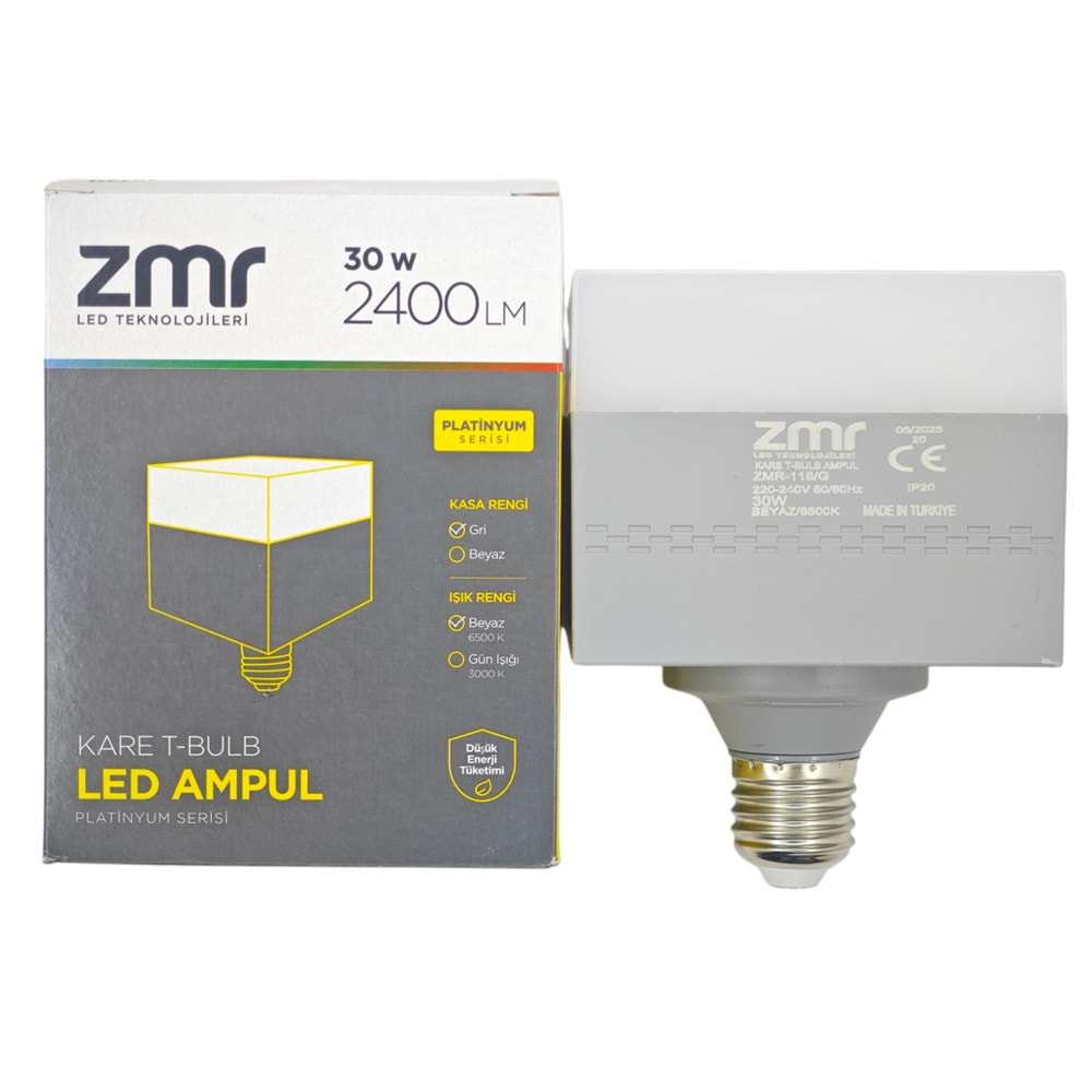 ZMR-118/G ZMR E27-30W Kare T-Bulb Led Ampul