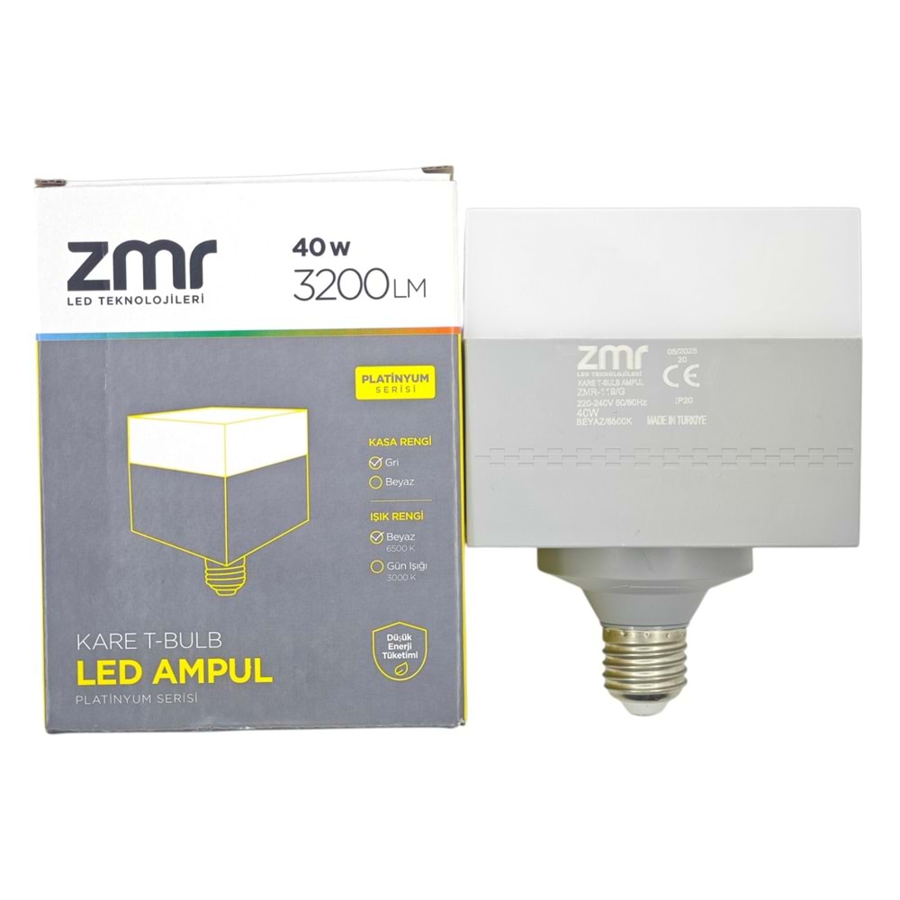 ZMR-119/G ZMR E27-40W Kare T-Bulb Led Ampul