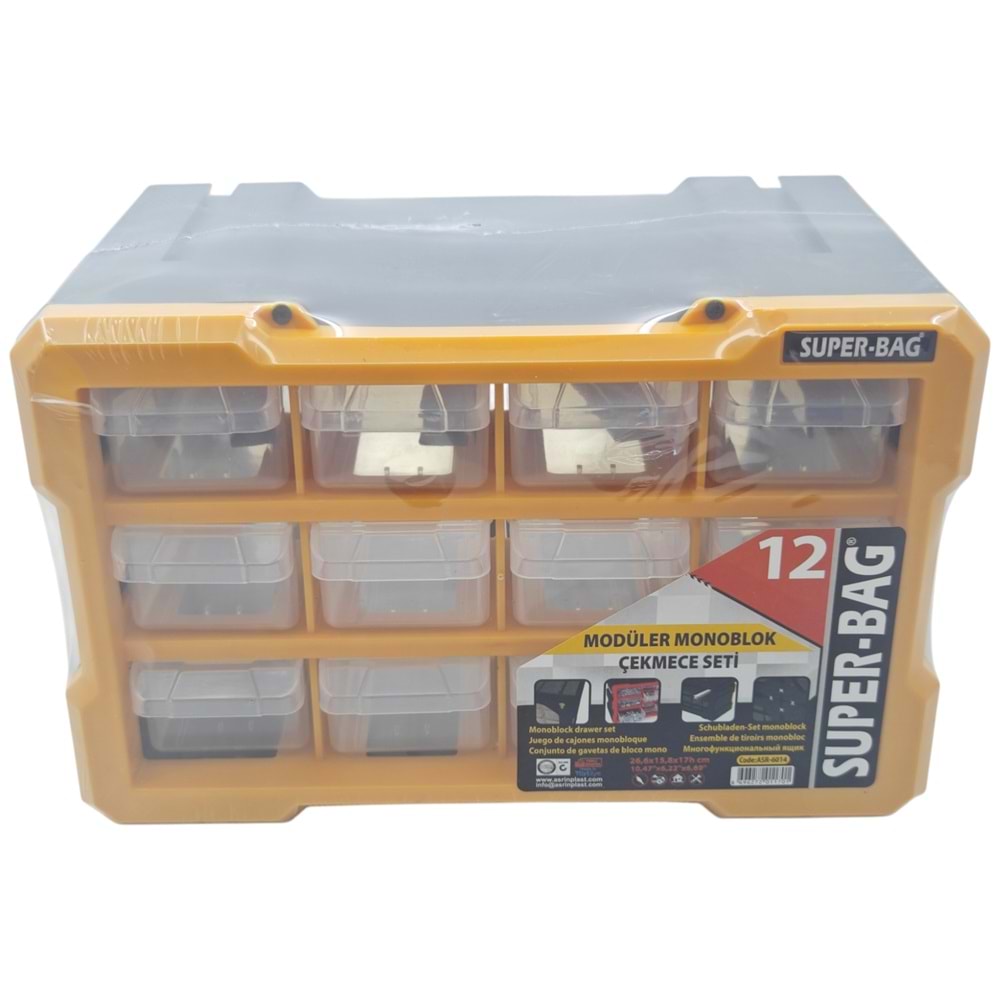 ASR-6014 Super-Bag 12li Modüler Monoblok Çekmece Seti