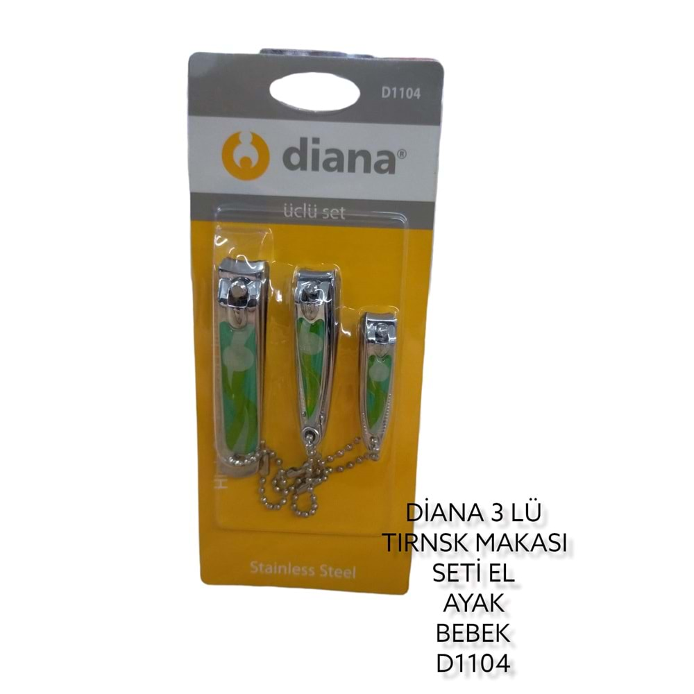 D1104 Diana Tırnak Makası Aile Seti 3Lü