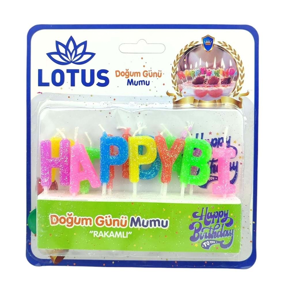 LTS-TM108 Lotus Harfli Doğum Günü Mumu