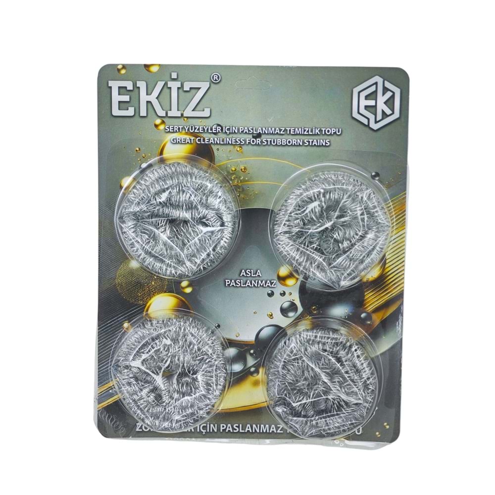 9079 Ekiz Paslanmaz Temizlik Topu 4lü
