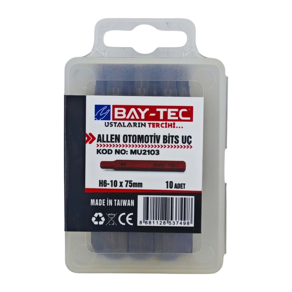 MU2103 Bay-Tec Allen Otomotiv Bits Uc H6-10*75mm