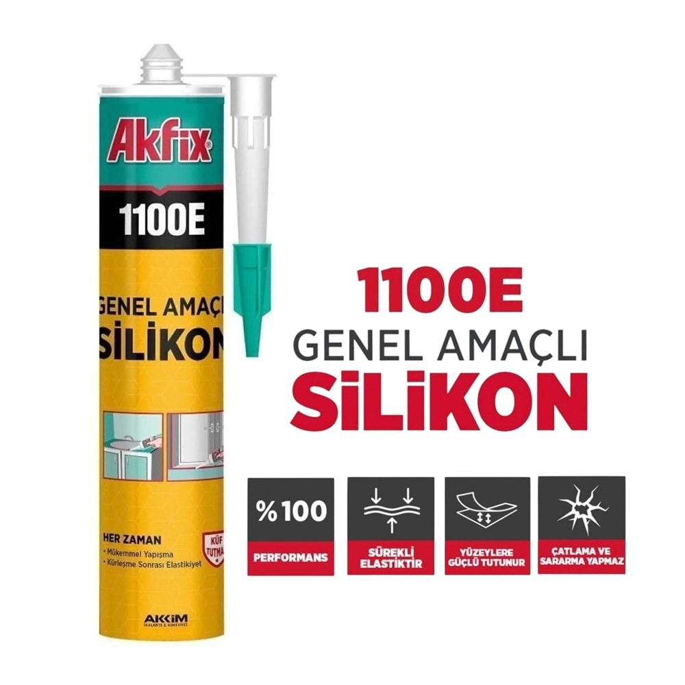IML585 Akfix 1100E Genel Amaçlı Silikon 280gr - Şeffaf