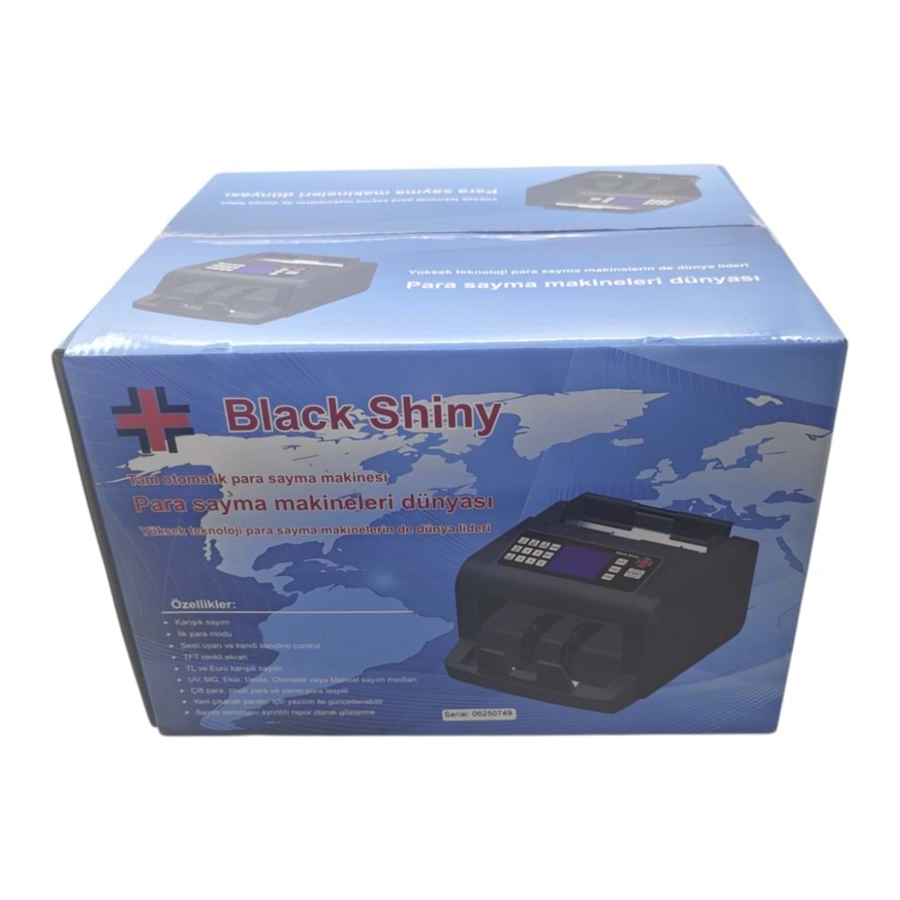 06250749 Black Shiny Tam Otomat Para Sayma Makinesi