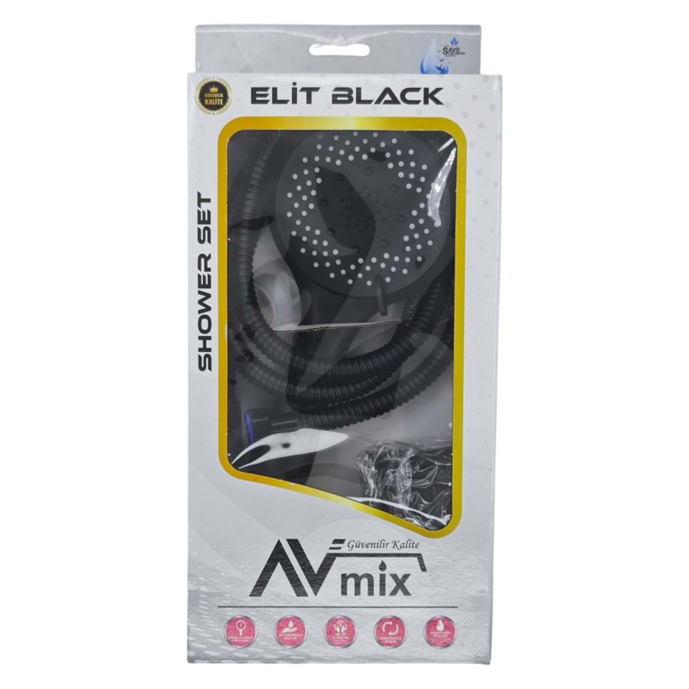 AV-246 Avmix Elit Black Duş Seti