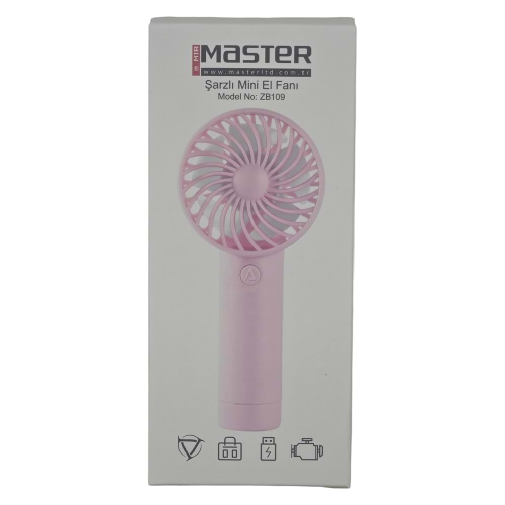 ZB109 Master Şarjlı Mini Fan - El Vantilatörü