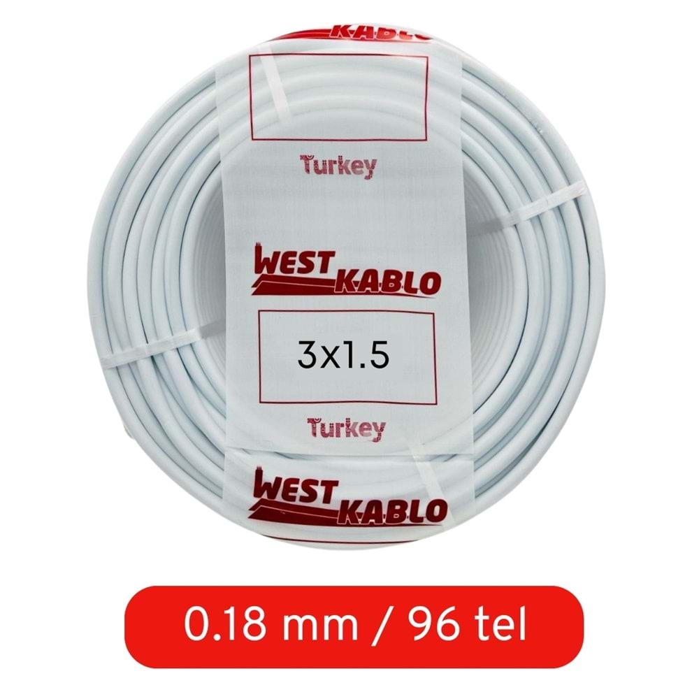 H05VV-F West TTR Kablo 3*1.5mm 100m