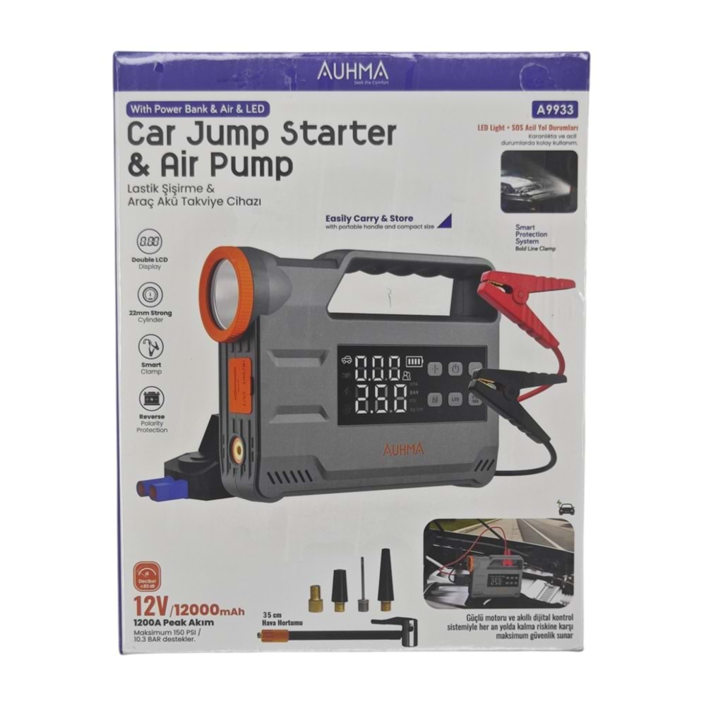 A9933 Auhma 12000A Akü Takviyeli - 150PSI Lastik Hava Kompresörü