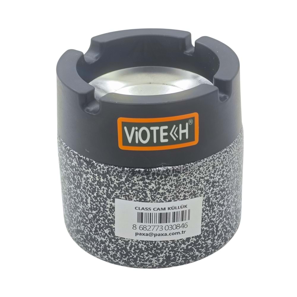 P-3084 Paxa Metal İçli Kokusuz Küllük 330cc - Cam - Desenli