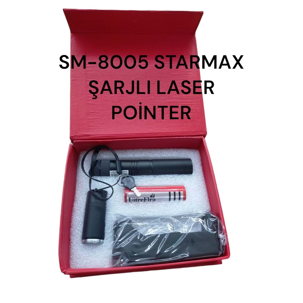 Sm-8005 Starmax Şarjlı Laser Pointer (Kırmızı Kutu)