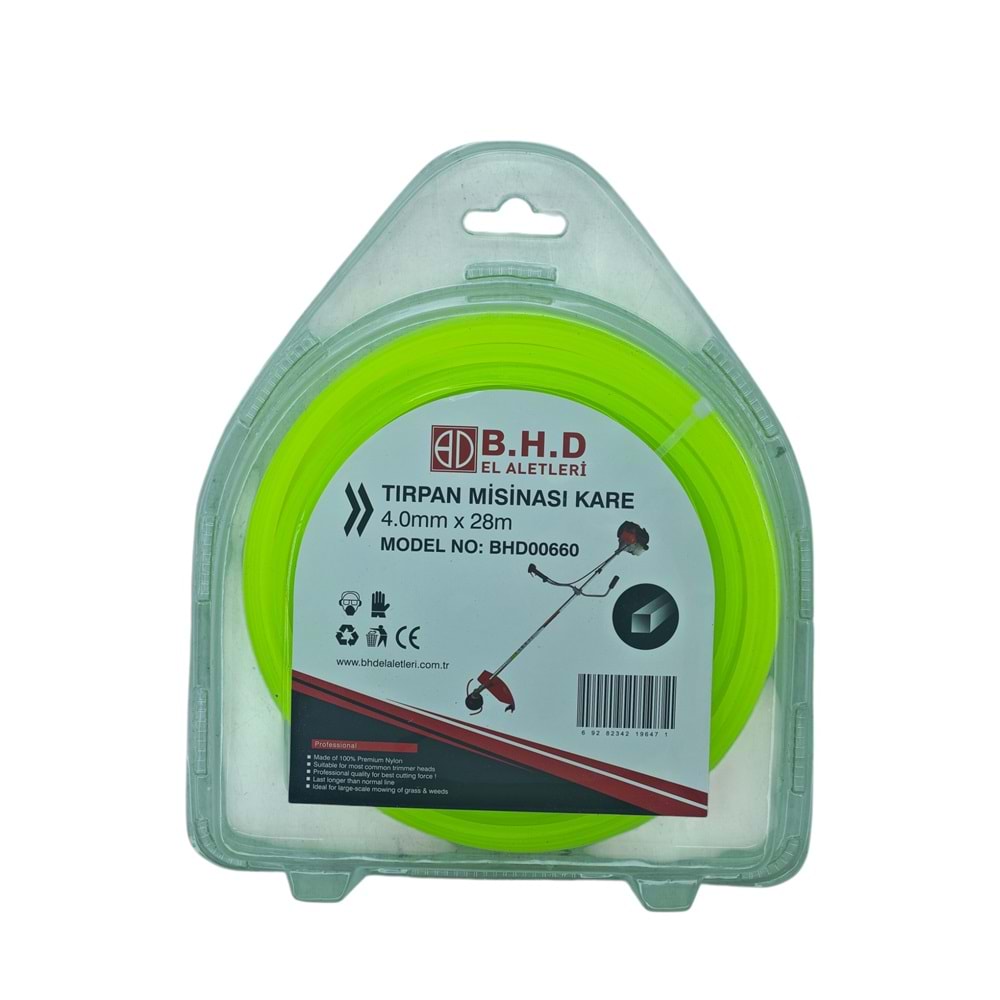 BHD00660 B.H.D Kare Tırpan Misinası 4mm 28m