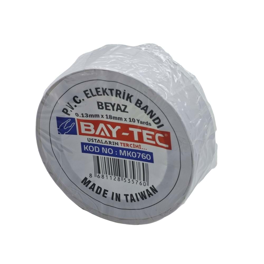 MK0760 BAY-TEC PVC ELEKTRİK BANTI (Beyaz)