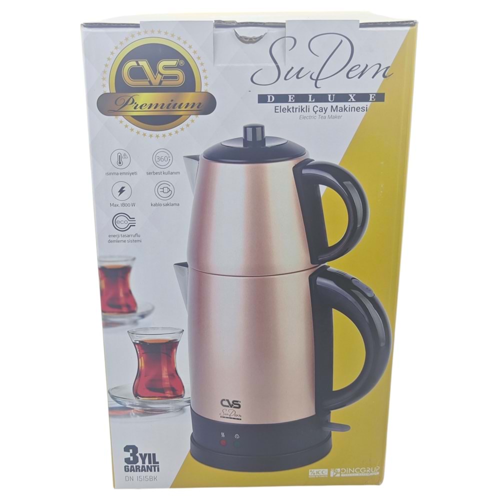 DN 1515BK CVS Elektrikli Çay Makinesi 1800W - Bakır