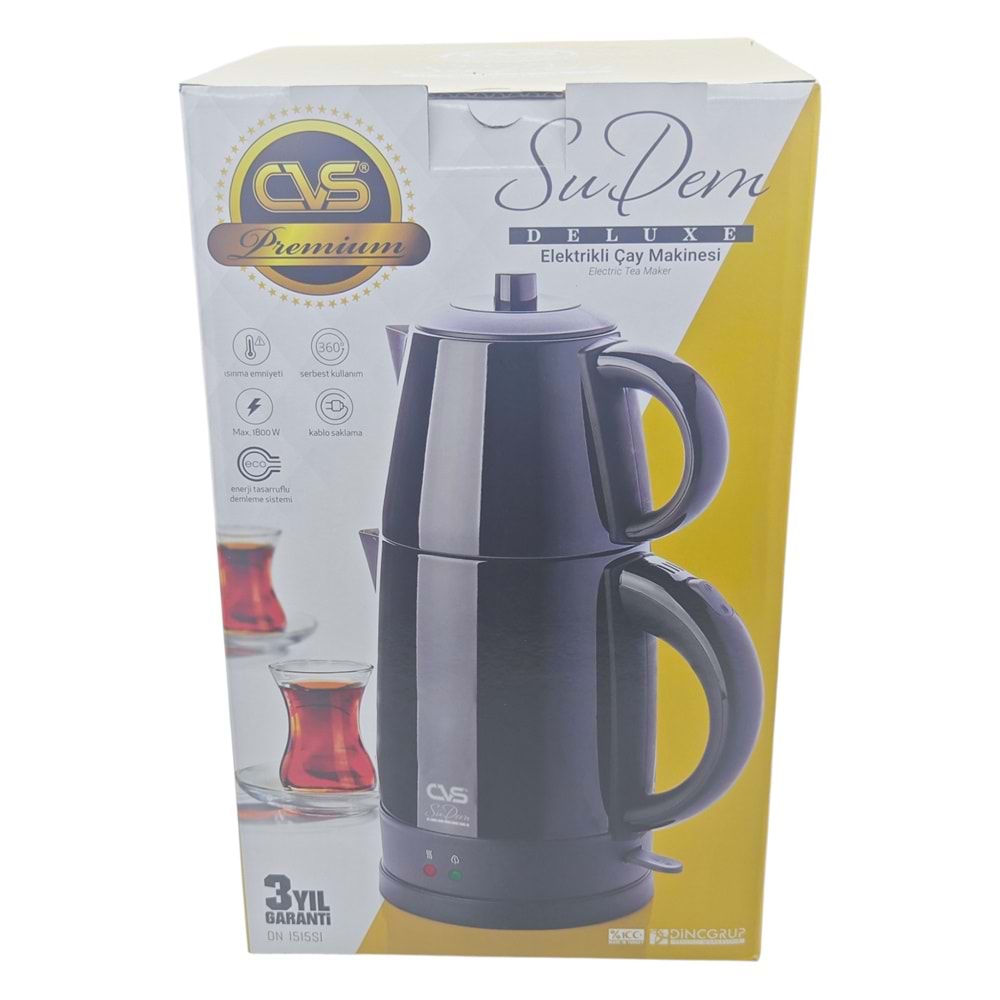 DN 1515SI CVS Elektrikli Çay Makinesi 1800W - Siyah