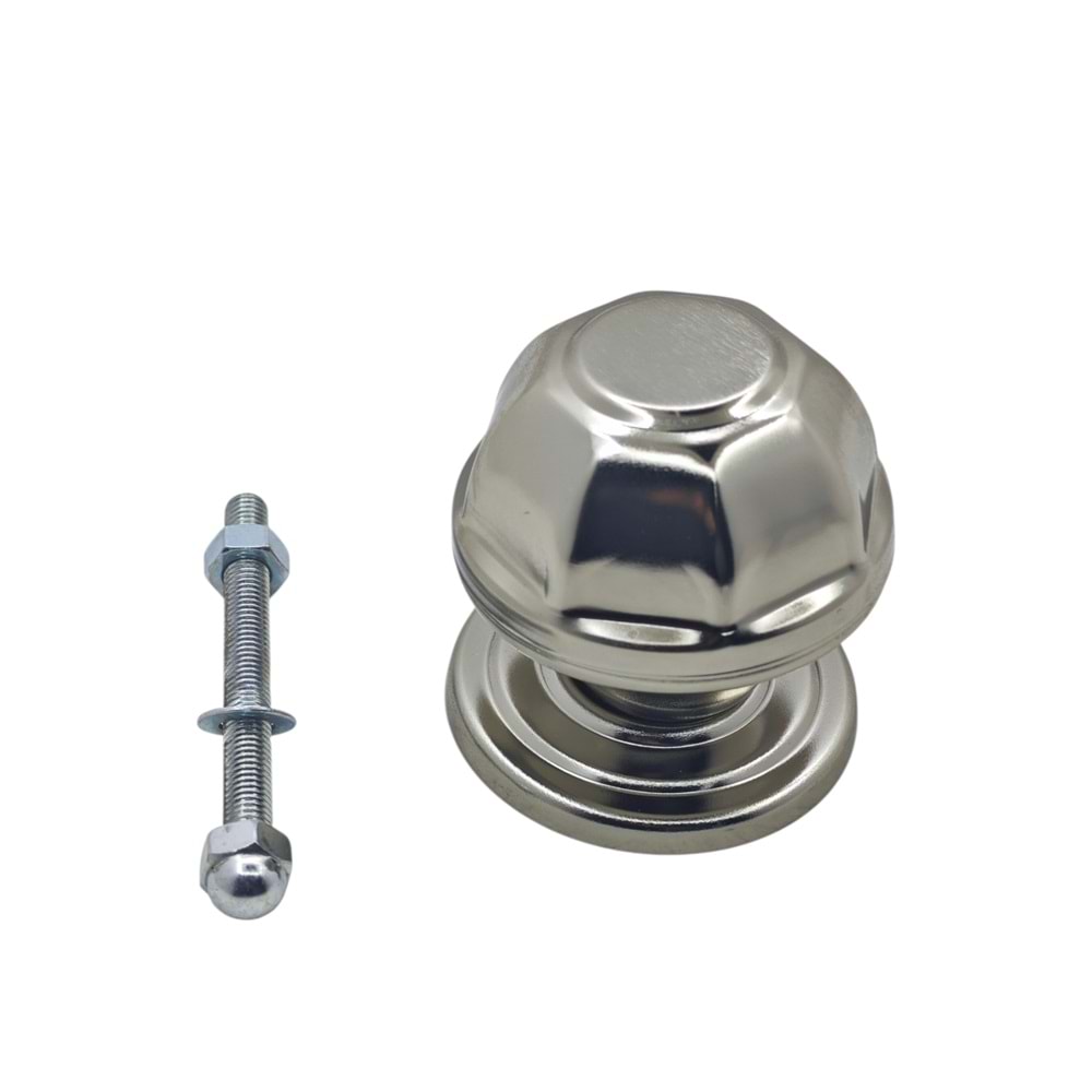 05184 Venax Sekizgen Kapı Topuzu/Babası - Nikel Saten