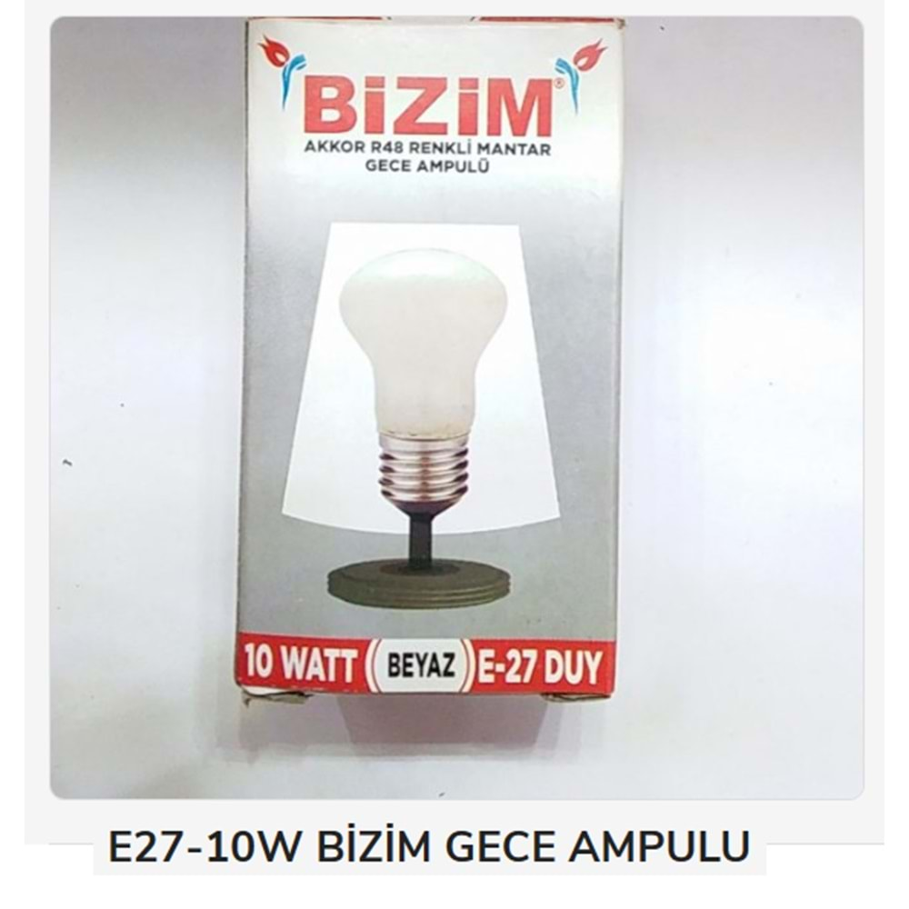 Amp0108 Bizim E27-10W Gece Ampulu - Beyaz