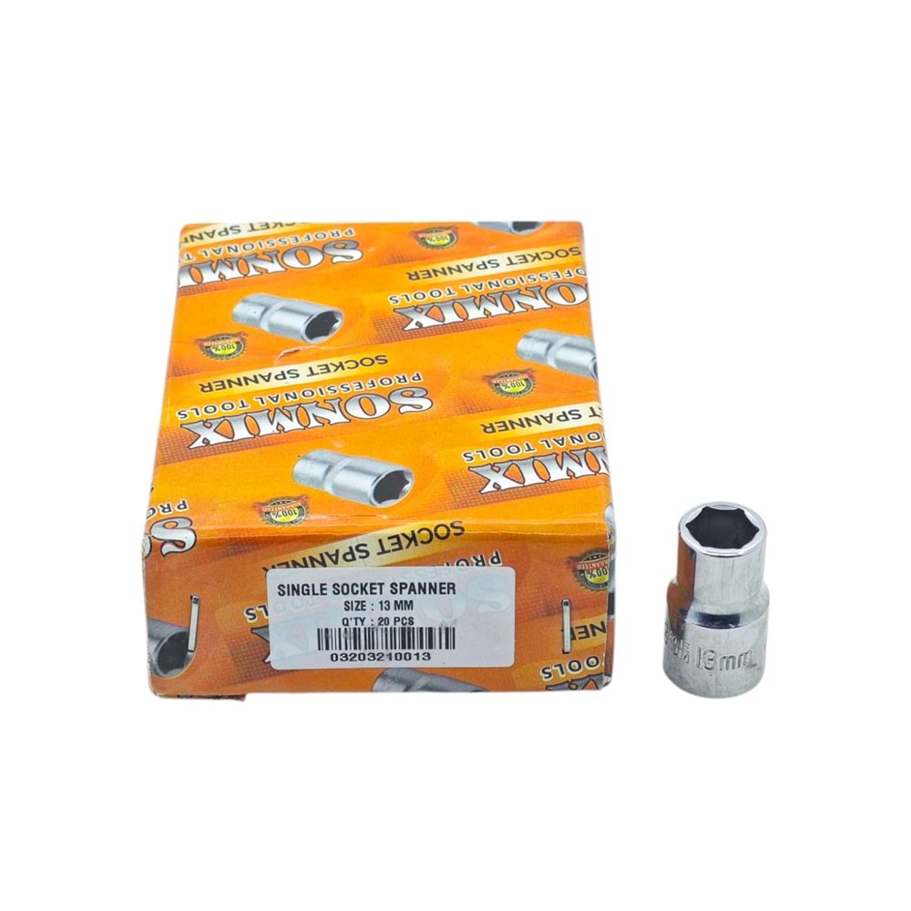 SNX-KL13 Sonmix Cr-V 6 Köşe Kısa Lokma 13mm