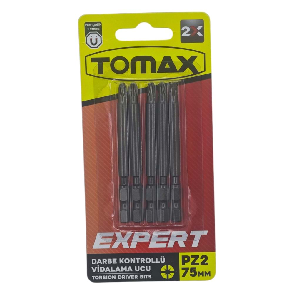 T-0393 Tomax Yıldız Bits Uç PZ 2X 75mm - Yuvarlak