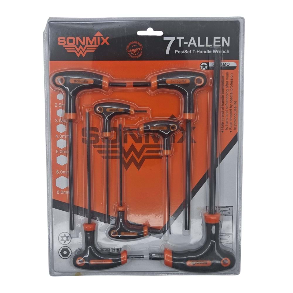 SNX-253 Sonmix Cr-V 6 Köşe T Alyan 7prç